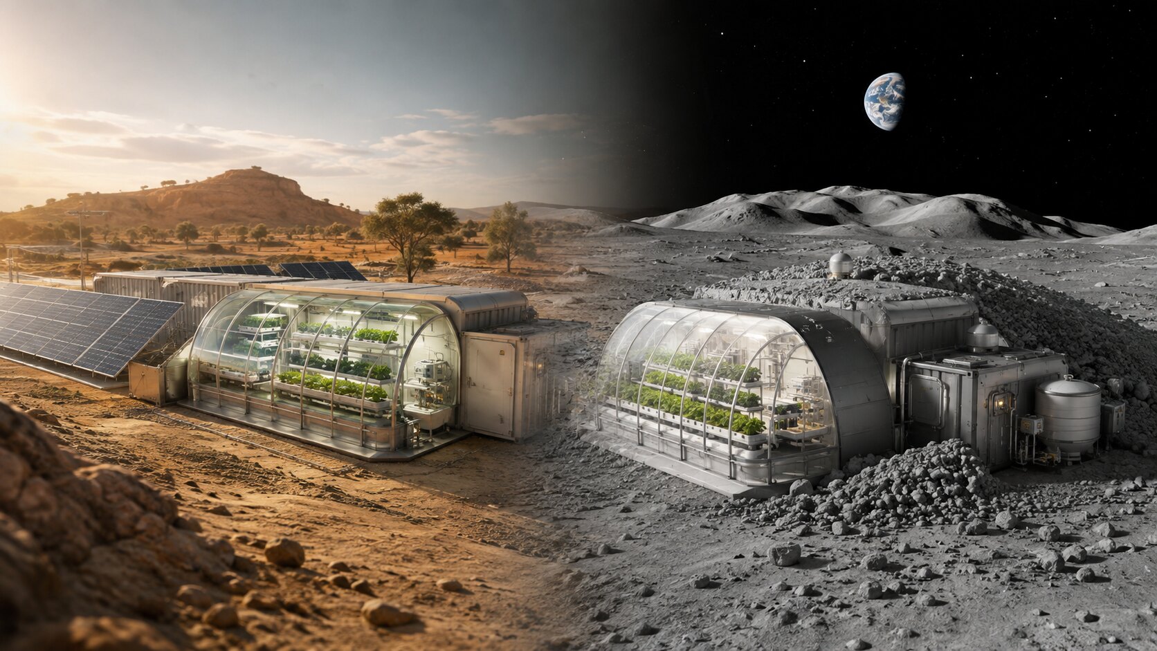 Module de culture végétale, de l'analogue terrestre aux conditions lunaires